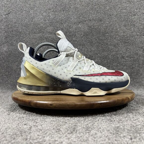 Nike LeBron 13 Low USA Olympic Men\'s Size 9.5 White Gold Basketball Shoes Used main image 7